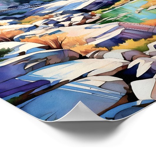 Poster Art du parc national Yosemite Imprimer (Coin)