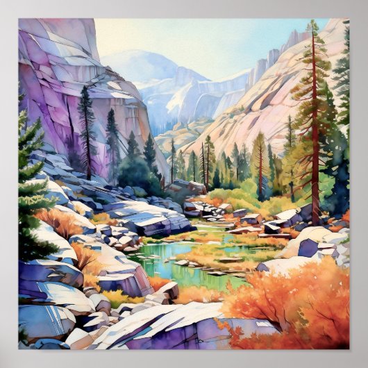 Poster Art du parc national Yosemite Imprimer (Devant)