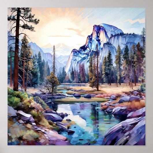 Poster Art du parc national Yosemite Imprimer (Devant)