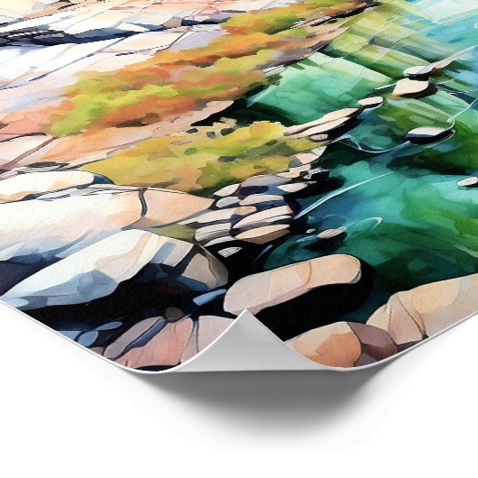 Poster Art du parc national Yosemite Imprimer (Coin)