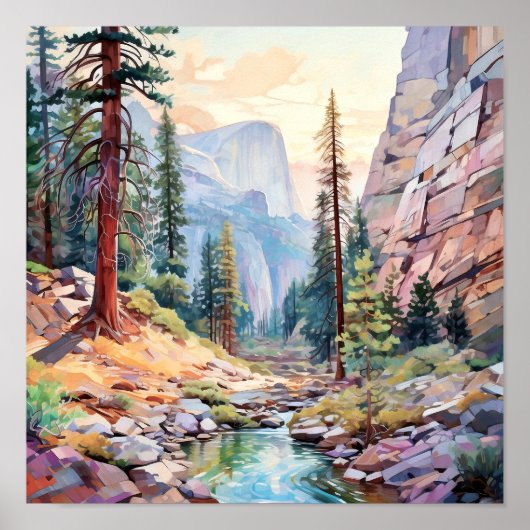 Poster Art du parc national Yosemite Imprimer (Devant)
