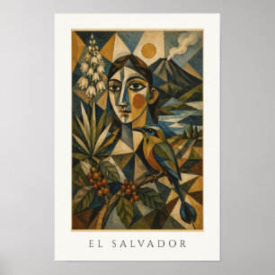 Poster Art du patrimoine d'El Salvador Voyage en Améri