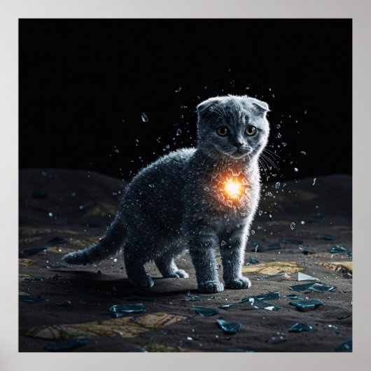 Poster Art du Scottish Fold au cœur perdu (Devant)