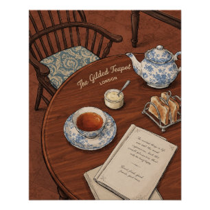 Poster Art du thé à l'anglaise vintage