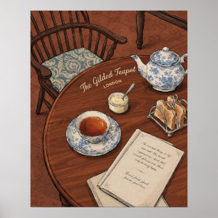 Poster Art du thé à l'anglaise vintage