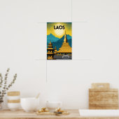 Poster Art du voyage au Laos (Cuisine)