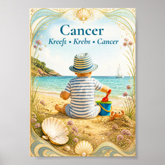 Poster Art du zodiaque Cancer | Collection d'astrologie r