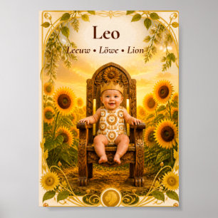 Poster Art du zodiaque Lion   Collection d'astrologie rêv