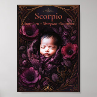 Poster Art du zodiaque Scorpion | Collection d'astrologie