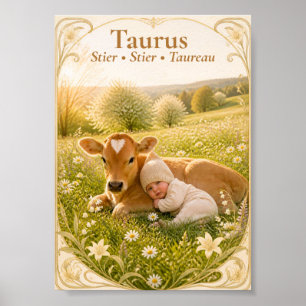 Poster Art du zodiaque Taureau Collection d'astrologie