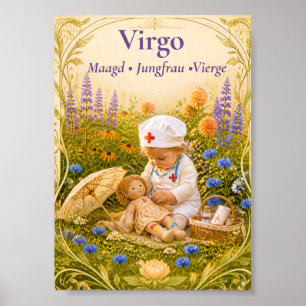 Poster Art du zodiaque Vierge Collection d'astrologie r