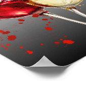 Poster Art éclaboussé de vin rouge et blanc (Coin)