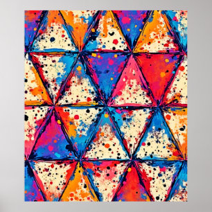 Poster Art éclatant triangle dynamique