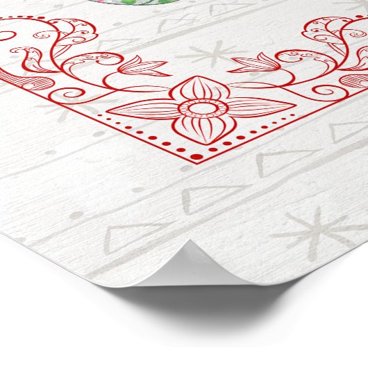 Poster Art Eléphant Boho Décoré (Coin)