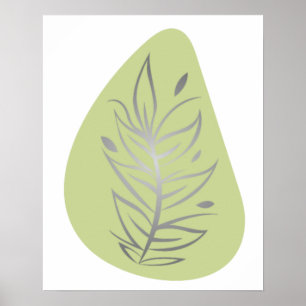 Poster Art en ligne abstrait de plante