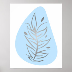 Poster Art en ligne abstrait de plante