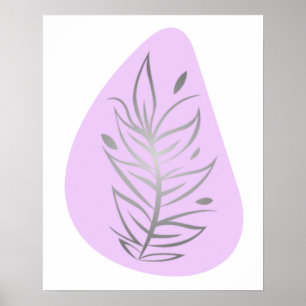 Poster Art en ligne abstrait de plante