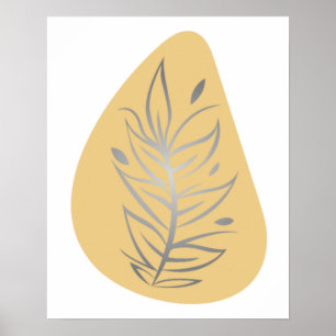 Poster Art en ligne abstrait de plante