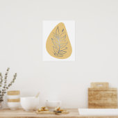 Poster Art en ligne abstrait de plante (Cuisine)