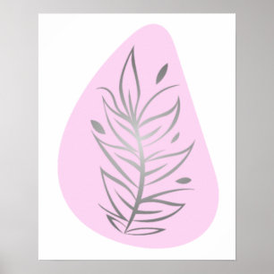 Poster Art en ligne abstrait de plante