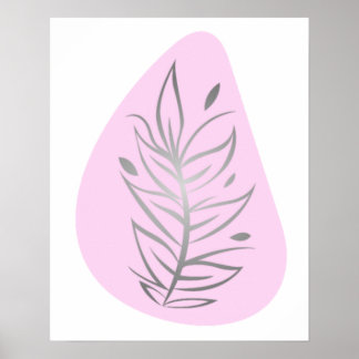 Poster Art en ligne abstrait de plante