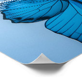 Poster Art encadré papillon bleu (Coin)
