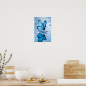 Poster Art encadré papillon bleu (Cuisine)