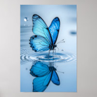 Art encadré papillon bleu