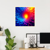 Poster Art énergétique vortex géométrique vibrant (Bureau à domicile)