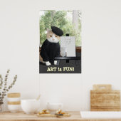 Poster ART est un CHAT AMUSANT (Cuisine)