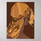 Poster Art esthétique Homme noir avec dessin durag (Devant)