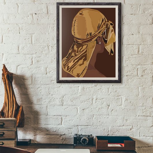 Poster Art esthétique Homme noir avec dessin durag