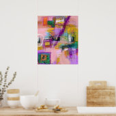 Poster Art expressionniste abstrait Peinture intuitive (Cuisine)
