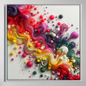Poster Art facial Acrylique Abstrait Rectangulaire Vibran (Devant)