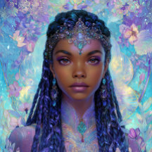 Art Fantastique Fille Noire Reine Noire Déesse