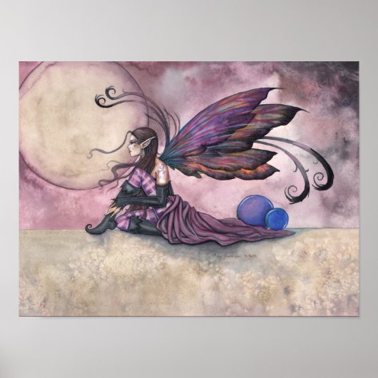 Poster Art fantastique gothique de fée de lune d'été (Devant)
