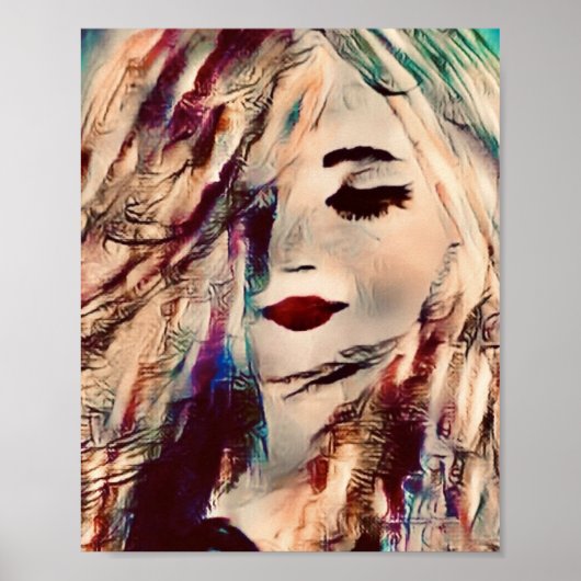 Poster Art Femme Sirène Peinture Décor mur Imprimer (Devant)