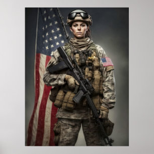 Poster Art Femme Soldat