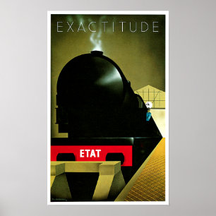 Poster Art ferroviaire français de voyage de l'exactitude