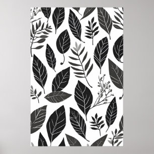 Poster Art feuille Boho