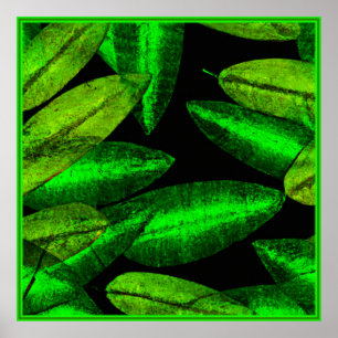 Poster Art Feuilles Vert Néon. Acheter Maintenant