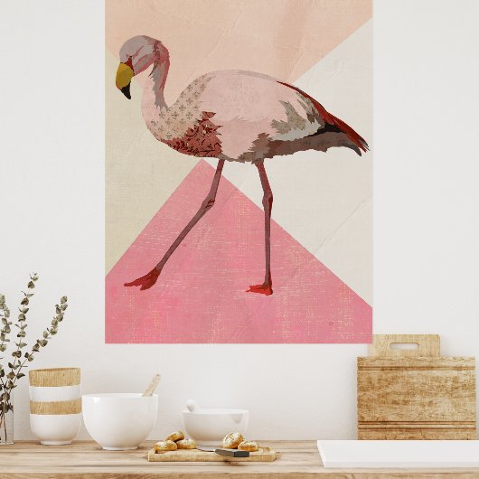 Poster Art Flamant rose (Cuisine)