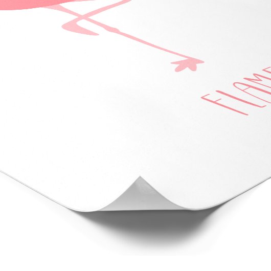 Poster Art Flamant rose rose moderne (Coin)