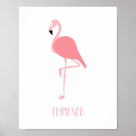 Poster Art Flamant rose rose moderne (Devant)