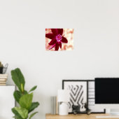 Poster Art Fleur de peinture de la marguerite rouge (Bureau à domicile)