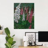Poster Art fleur sauvage Imprimer Fleurs Foxglove Peintur (Bureau à domicile)