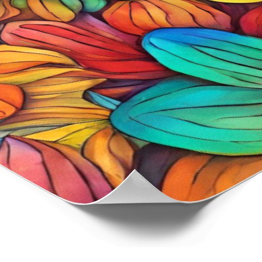 POSTER ART FLEURIER COLORÉ (Coin)