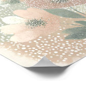 Poster Art floral à points ton rose doux (Coin)