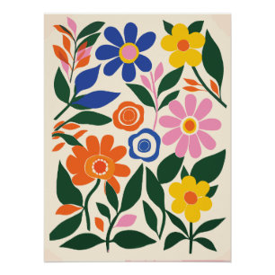 Poster Art Floral Abstrait