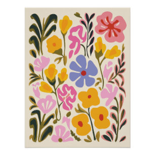 Poster Art Floral Abstrait